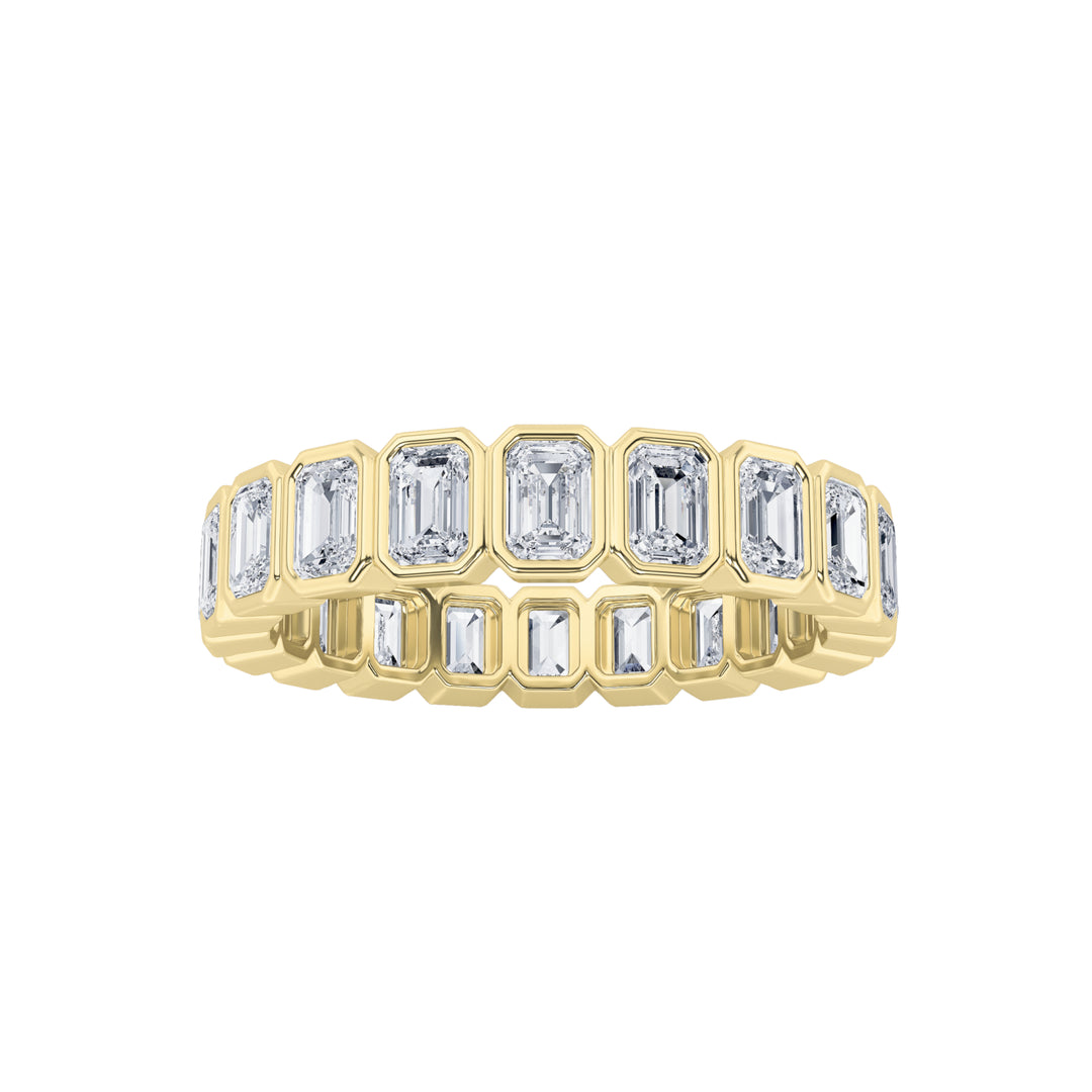 3.25CTW Emerald Shaped Lab Grown Diamond (F/VS) Eternity Band Ring in 14K Gold - Size 7