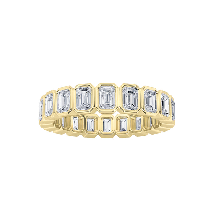 3.25CTW Emerald Shaped Lab Grown Diamond (F/VS) Eternity Band Ring in 14K Gold - Size 7