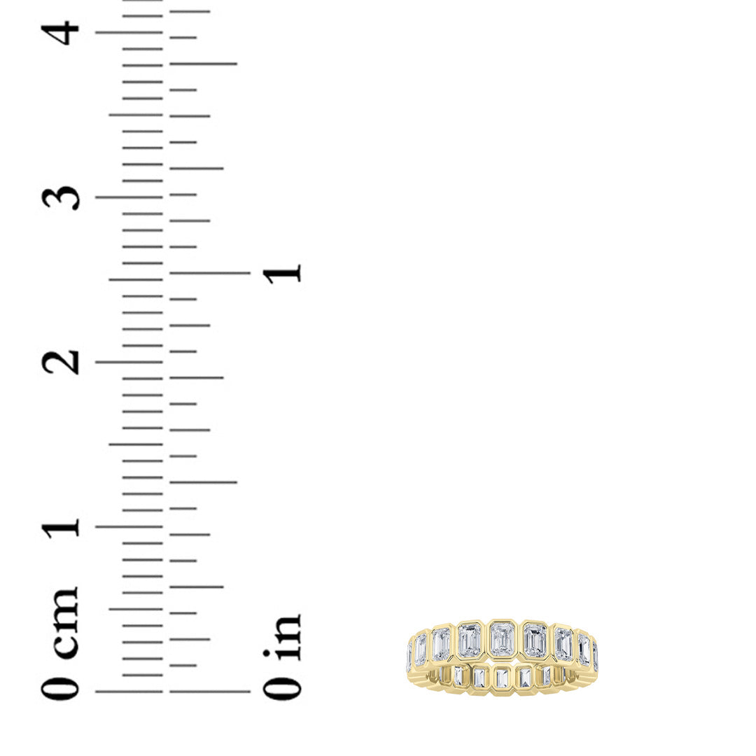 3.25CTW Emerald Shaped Lab Grown Diamond (F/VS) Eternity Band Ring in 14K Gold - Size 7