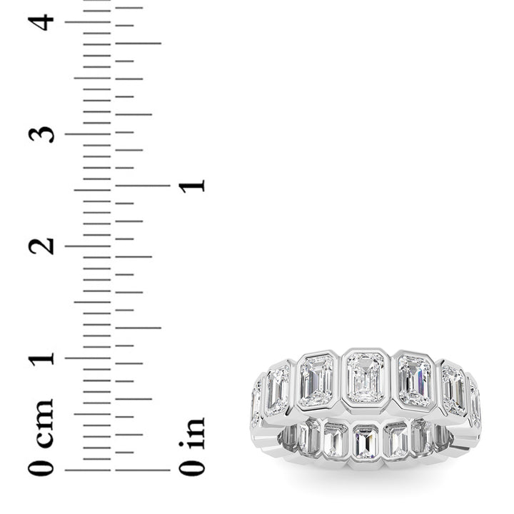3.2Cttw Emerald Shaped Lab Grown Diamond (F/VS) Eternity Band Ring in 14K Gold - Size 5