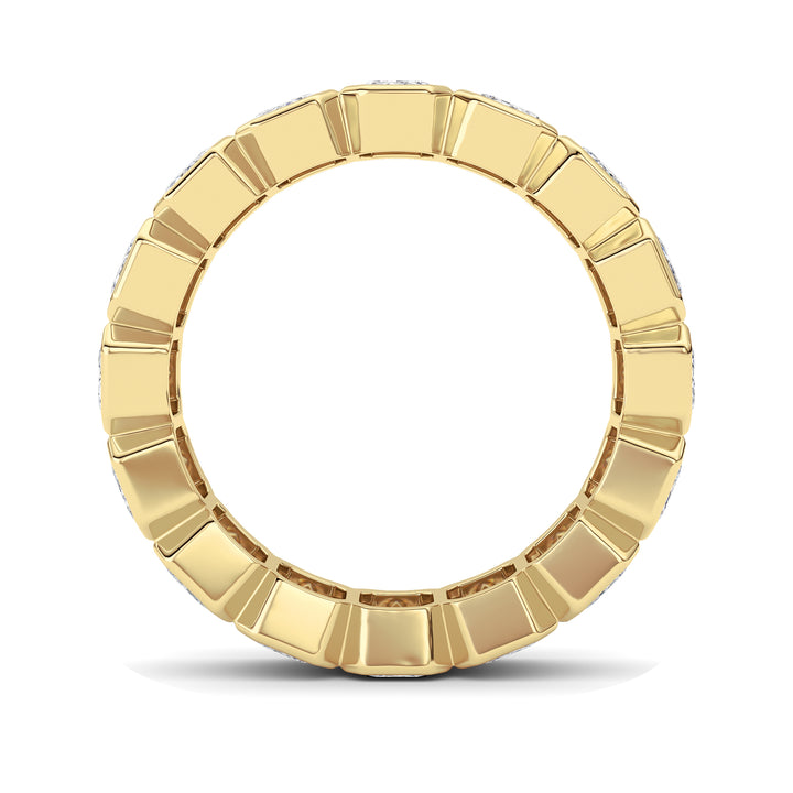3.2Cttw Emerald Shaped Lab Grown Diamond (F/VS) Eternity Band Ring in 14K Gold - Size 5