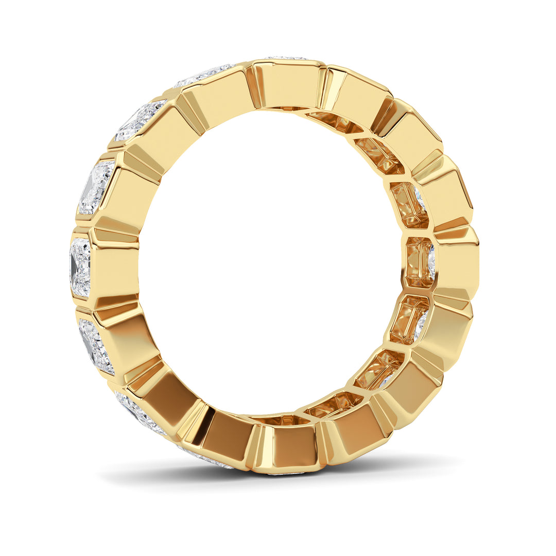 3.2Cttw Emerald Shaped Lab Grown Diamond (F/VS) Eternity Band Ring in 14K Gold - Size 5