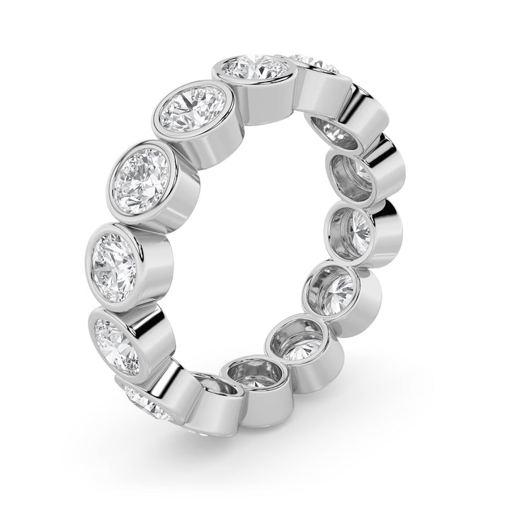 3CTW Round Shaped Lab Grown Diamond (F/VS) Eternity Band Ring in 14K Gold - Size 7