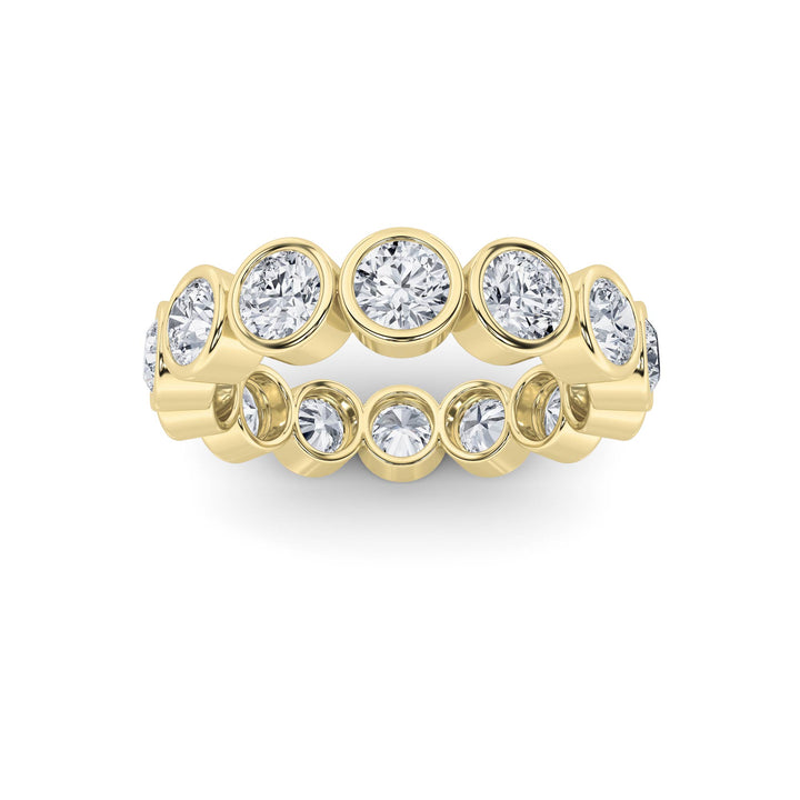 3CTW Round Shaped Lab Grown Diamond (F/VS) Eternity Band Ring in 14K Gold - Size 7