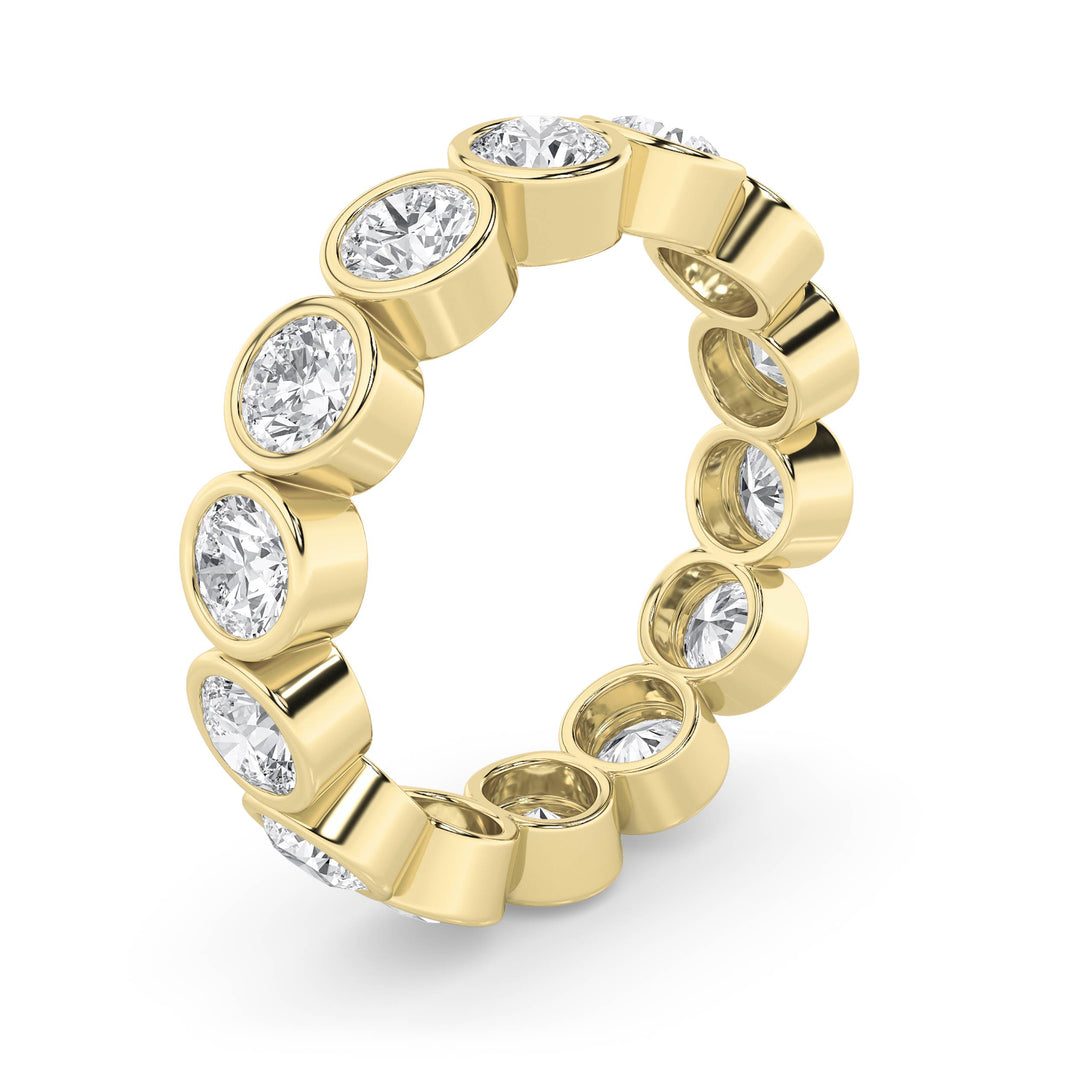 3CTW Round Shaped Lab Grown Diamond (F/VS) Eternity Band Ring in 14K Gold - Size 7