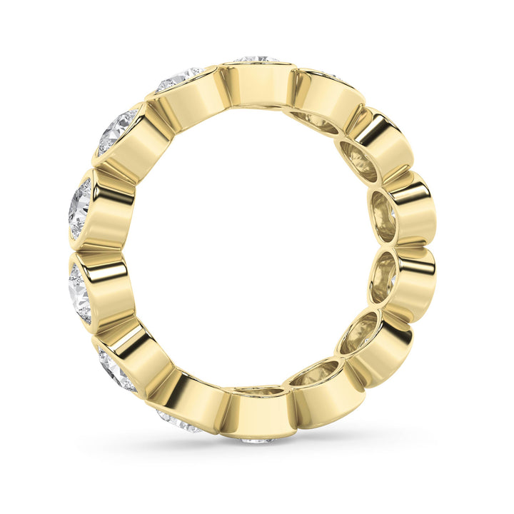 3CTW Round Shaped Lab Grown Diamond (F/VS) Eternity Band Ring in 14K Gold - Size 7