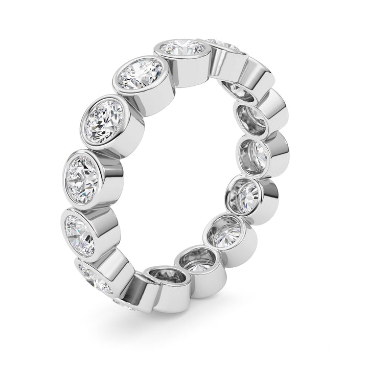 3.3CTW Round Shaped Lab Grown Diamond (F/VS) Eternity Band Ring in 14K Gold - Size 8