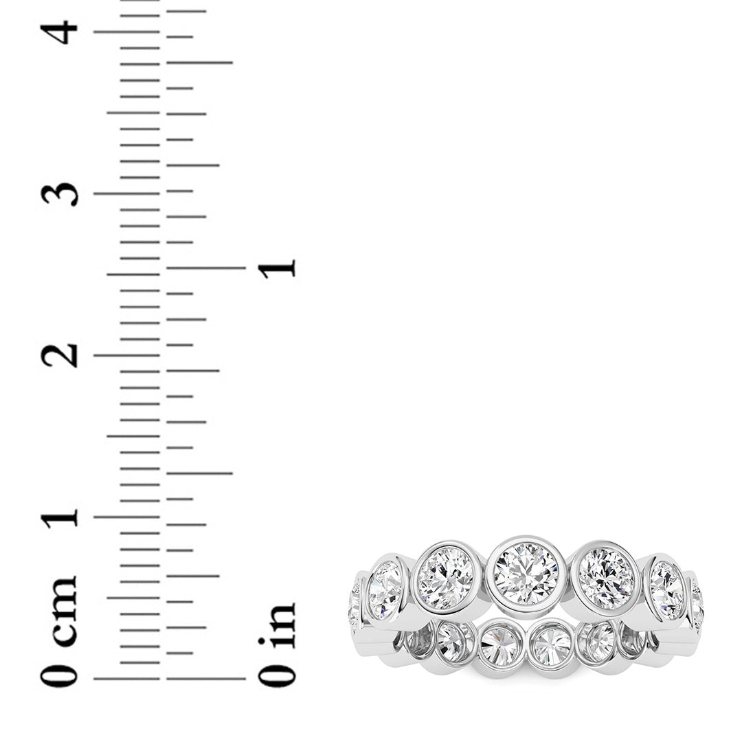 3.3CTW Round Shaped Lab Grown Diamond (F/VS) Eternity Band Ring in 14K Gold - Size 8