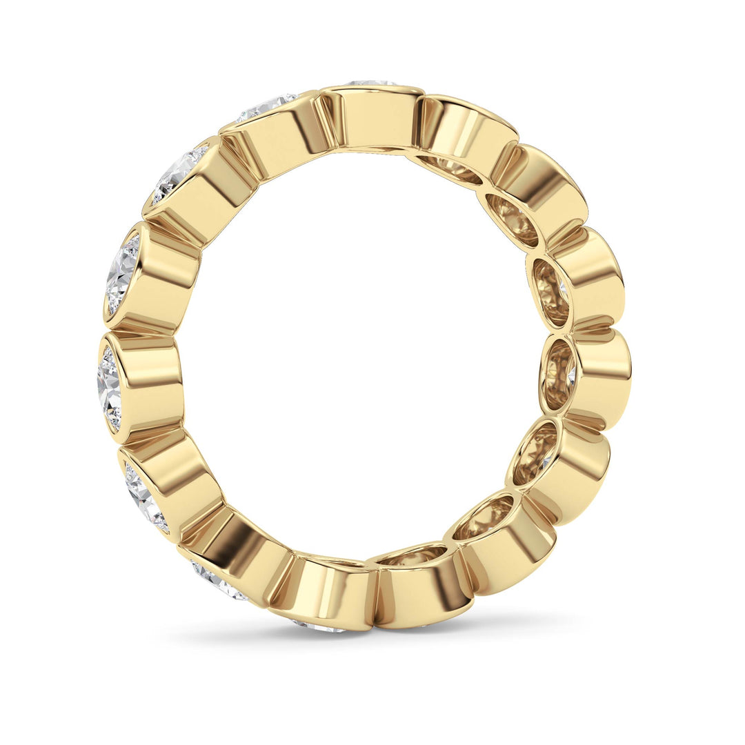 3.3Cttw Round Shaped Lab Grown Diamond (F/VS) Eternity Band Ring in 14K Gold - Size 9