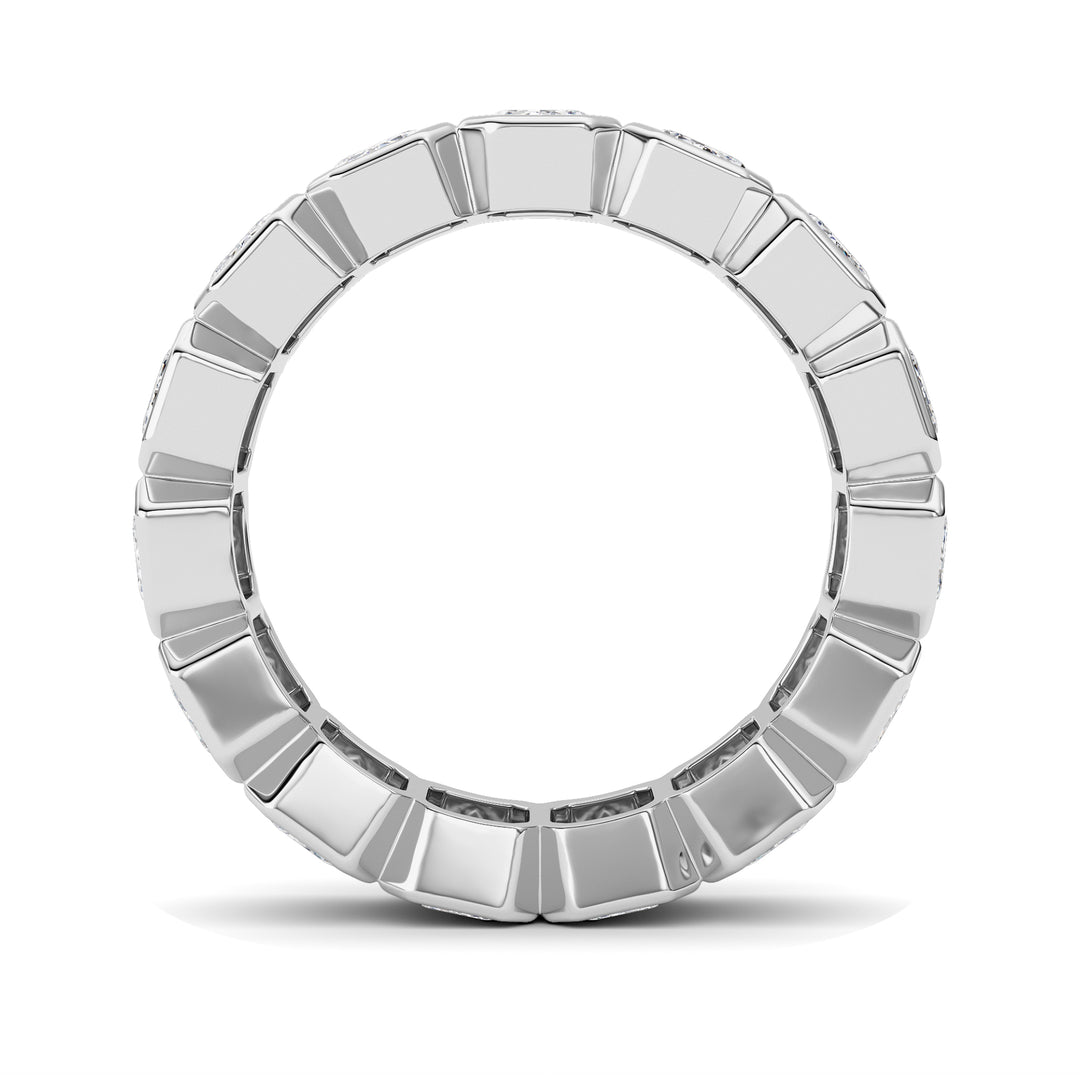 3.75Cttw Emerald Shaped Lab Grown Diamond (F/VS) Eternity Band Ring in 14K Gold - Size 5