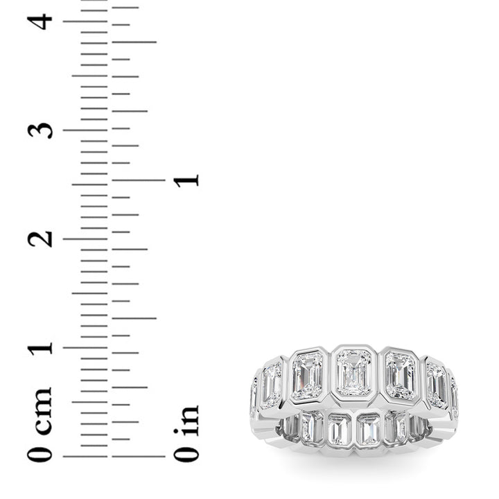 3.75Cttw Emerald Shaped Lab Grown Diamond (F/VS) Eternity Band Ring in 14K Gold - Size 5