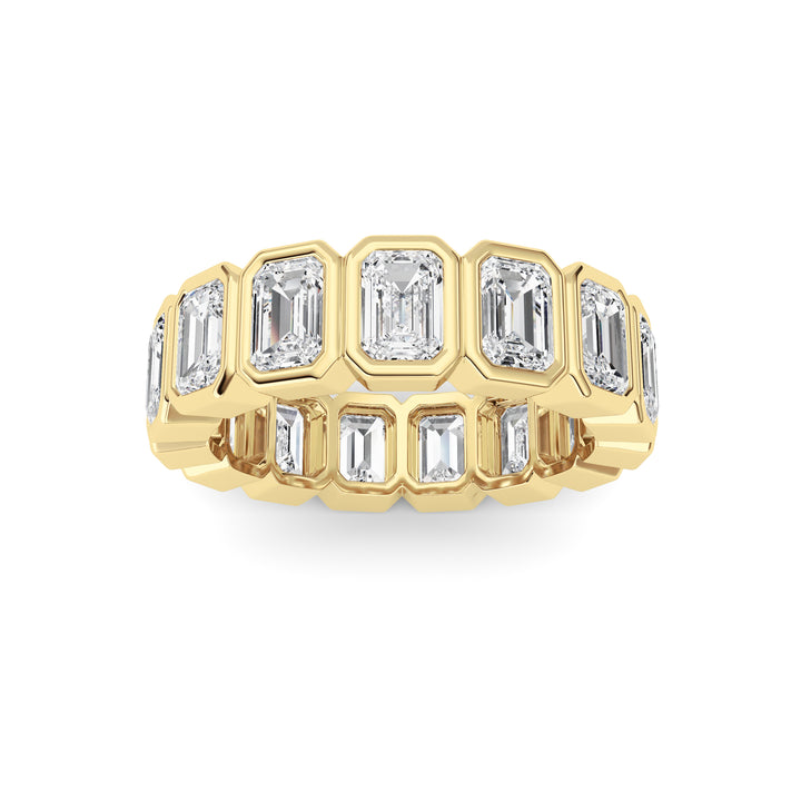 3.75Cttw Emerald Shaped Lab Grown Diamond (F/VS) Eternity Band Ring in 14K Gold - Size 5