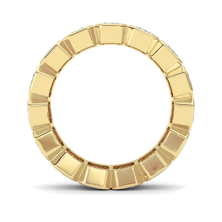 3.75Cttw Emerald Shaped Lab Grown Diamond (F/VS) Eternity Band Ring in 14K Gold - Size 5