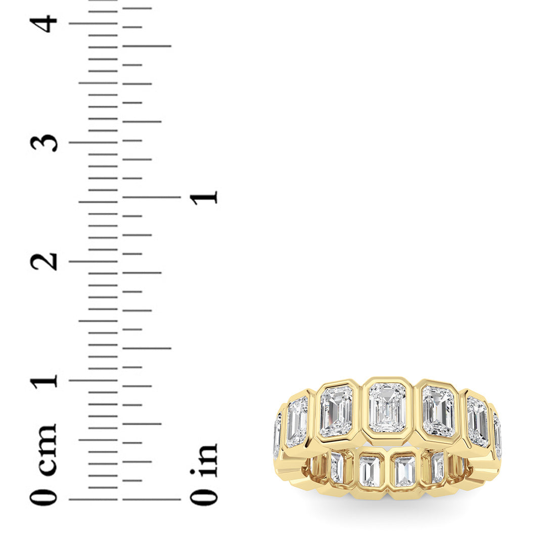3.75Cttw Emerald Shaped Lab Grown Diamond (F/VS) Eternity Band Ring in 14K Gold - Size 5