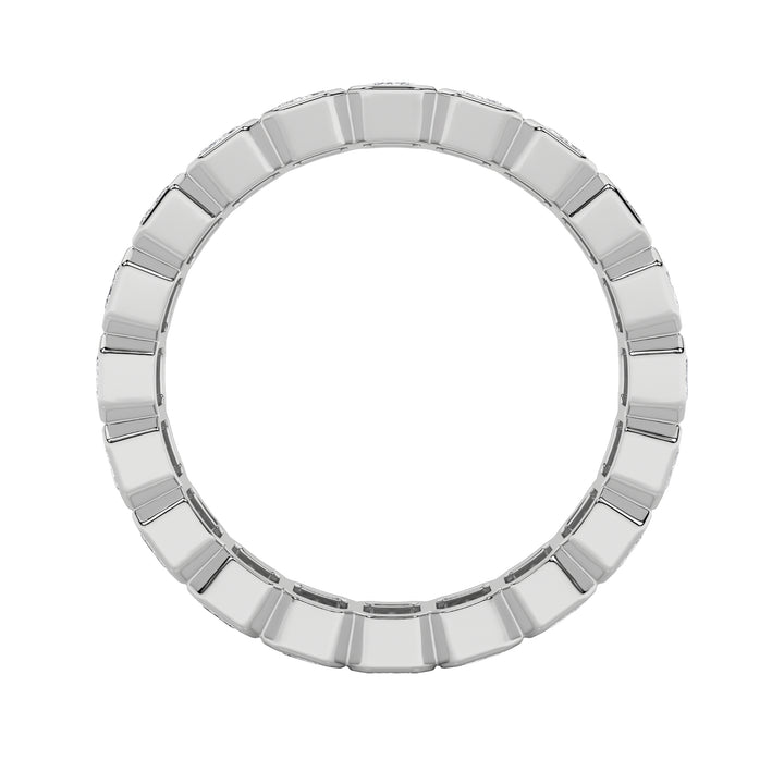 4.25Cttw Emerald Shaped Lab Grown Diamond (F/VS) Eternity Band Ring in 14K Gold - Size 7