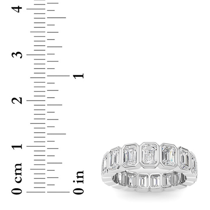 4.25Cttw Emerald Shaped Lab Grown Diamond (F/VS) Eternity Band Ring in 14K Gold - Size 8