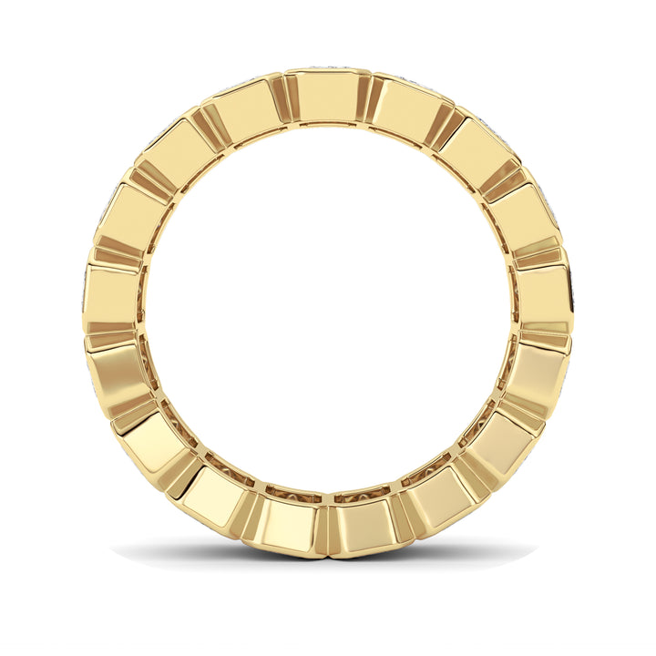 4.25Cttw Emerald Shaped Lab Grown Diamond (F/VS) Eternity Band Ring in 14K Gold - Size 8