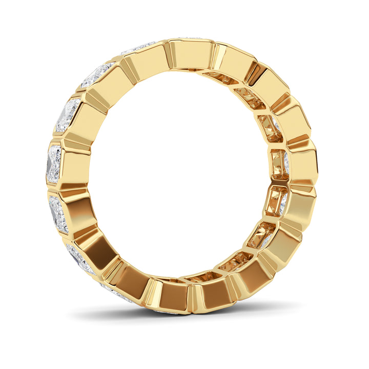4.25Cttw Emerald Shaped Lab Grown Diamond (F/VS) Eternity Band Ring in 14K Gold - Size 8