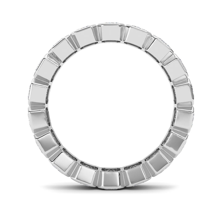 4.5Cttw Emerald Shaped Lab Grown Diamond (F/VS) Eternity Band Ring in 14K Gold - Size 9