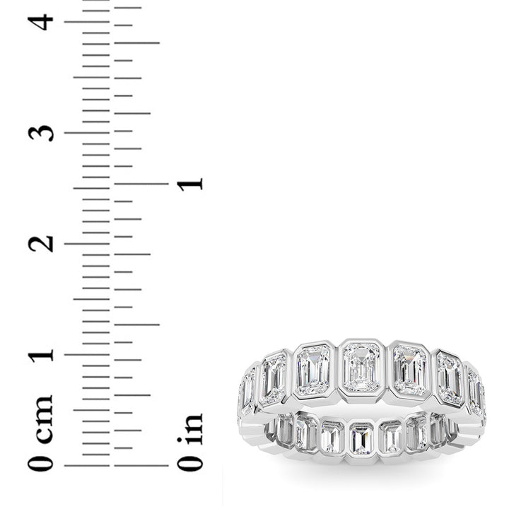 4.5Cttw Emerald Shaped Lab Grown Diamond (F/VS) Eternity Band Ring in 14K Gold - Size 9