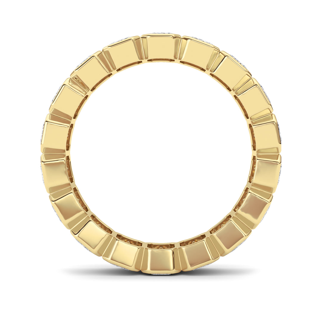 4.5Cttw Emerald Shaped Lab Grown Diamond (F/VS) Eternity Band Ring in 14K Gold - Size 9