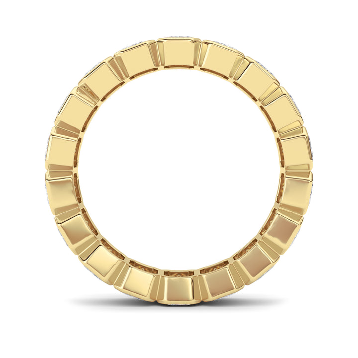 4.5Cttw Emerald Shaped Lab Grown Diamond (F/VS) Eternity Band Ring in 14K Gold - Size 9