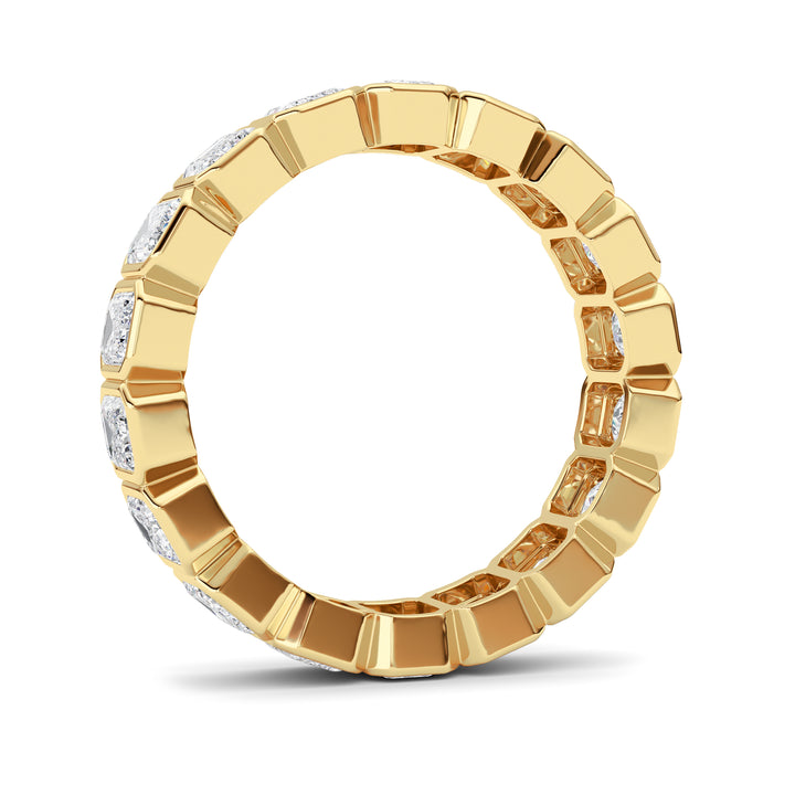 4.5Cttw Emerald Shaped Lab Grown Diamond (F/VS) Eternity Band Ring in 14K Gold - Size 9