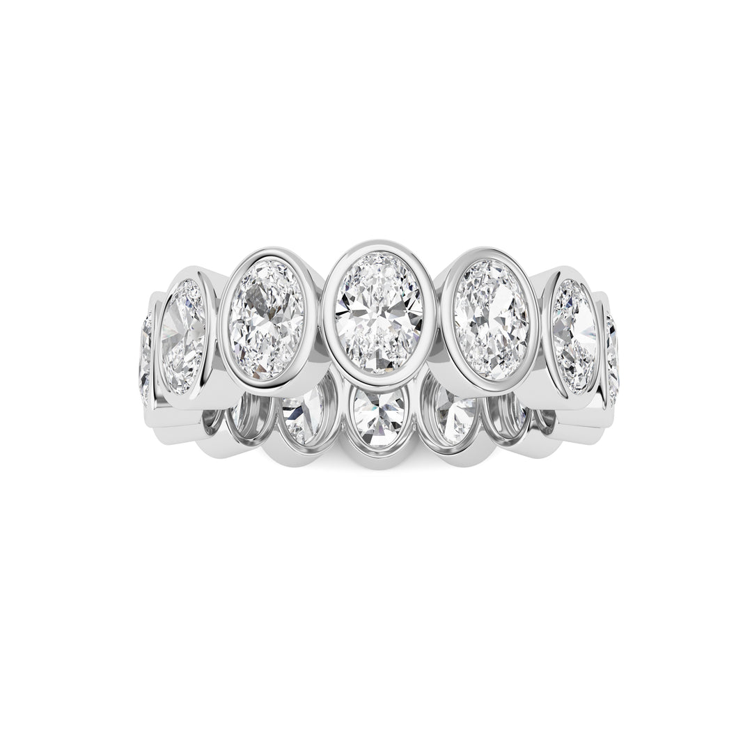 3.5Cttw Oval Shaped Lab Grown Diamond (F/VS) Eternity Band Ring in 14K Gold - Size 5