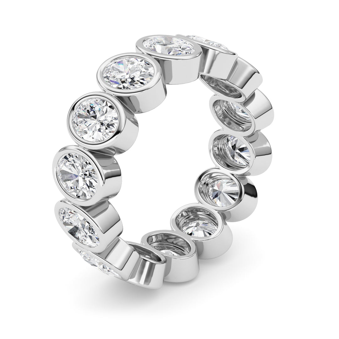 3.5Cttw Oval Shaped Lab Grown Diamond (F/VS) Eternity Band Ring in 14K Gold - Size 5