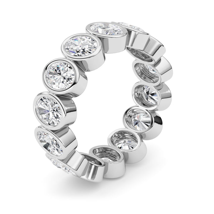 3.5Cttw Oval Shaped Lab Grown Diamond (F/VS) Eternity Band Ring in 14K Gold - Size 5