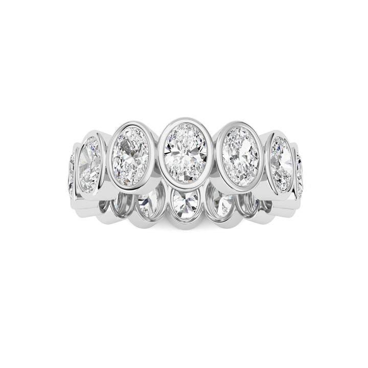 3.5Cttw Oval Shaped Lab Grown Diamond (F/VS) Eternity Band Ring in 14K Gold - Size 6