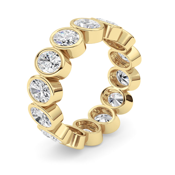 3.5Cttw Oval Shaped Lab Grown Diamond (F/VS) Eternity Band Ring in 14K Gold - Size 6