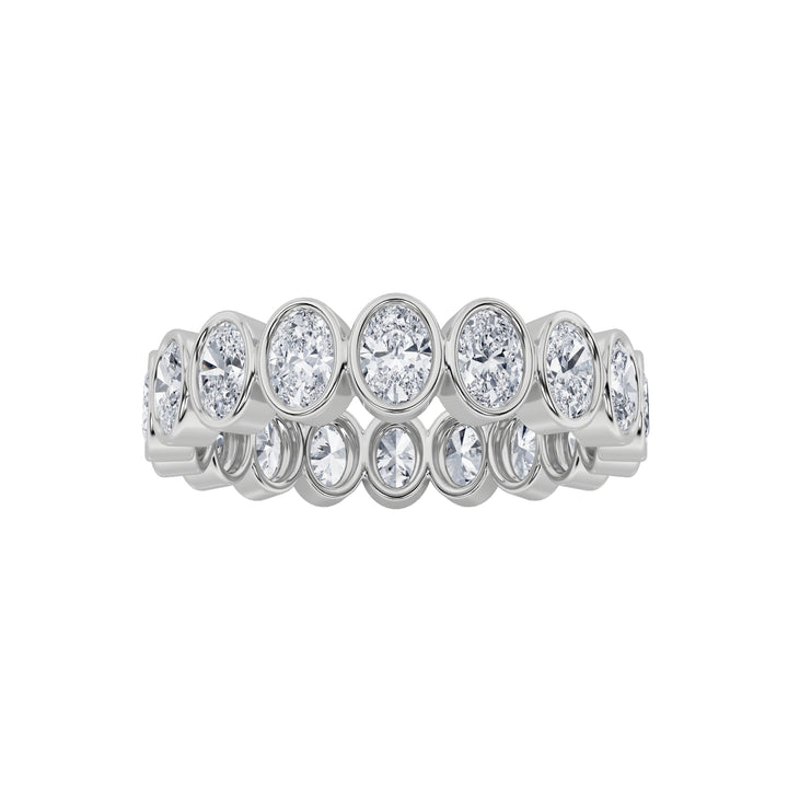 3.75Cttw Oval Shaped Lab Grown Diamond (F/VS) Eternity Band Ring in 14K Gold - Size 7