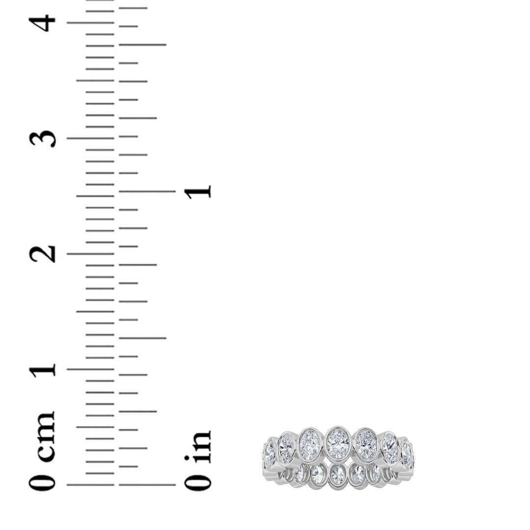 3.75Cttw Oval Shaped Lab Grown Diamond (F/VS) Eternity Band Ring in 14K Gold - Size 7