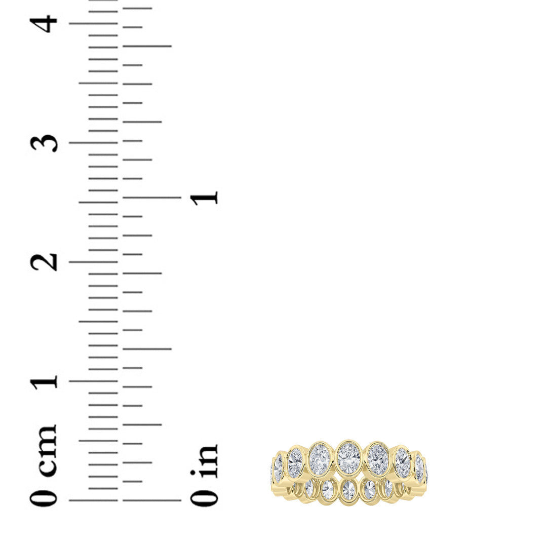 3.75Cttw Oval Shaped Lab Grown Diamond (F/VS) Eternity Band Ring in 14K Gold - Size 7