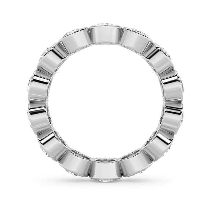3.5Cttw Round Shaped Lab Grown Diamond (F/VS) Eternity Band Ring in 14K Gold - Size 7