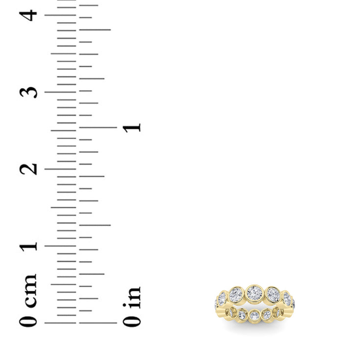 3.5Cttw Round Shaped Lab Grown Diamond (F/VS) Eternity Band Ring in 14K Gold - Size 8