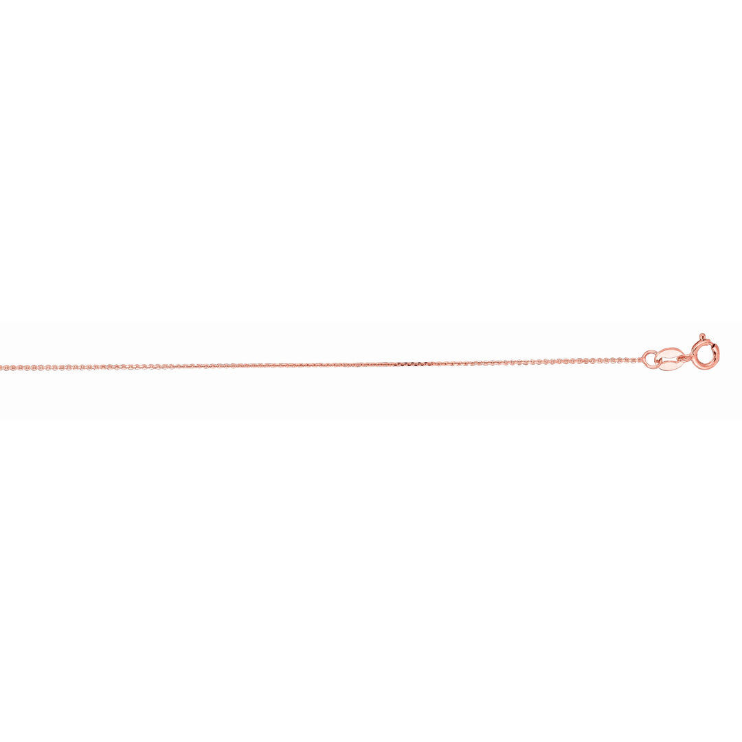 18K Gold 1.1mm Diamond Cut Cable Chain