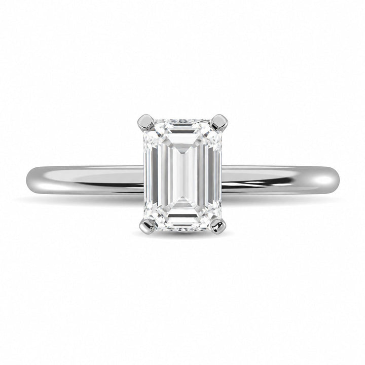 14K White Gold Lab Grown Diamond 1 1/2 Ct.Tw. IGI Certified Emerald Shape Solitaire (Available from 1CT to 7CT)