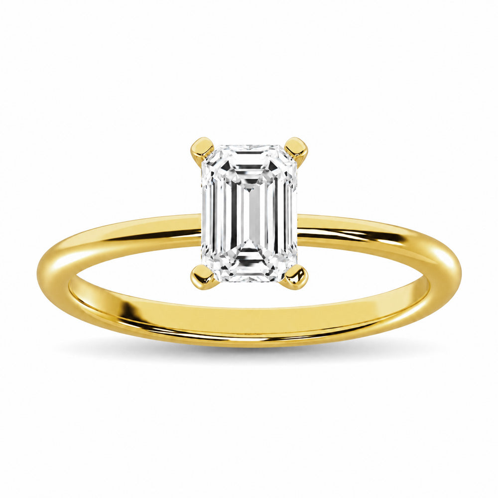14K Yellow Gold Lab Grown Diamond 1 1/2 Ct.Tw. IGI Certified Emerald Shape Solitaire (Available from 1CT to 7CT)