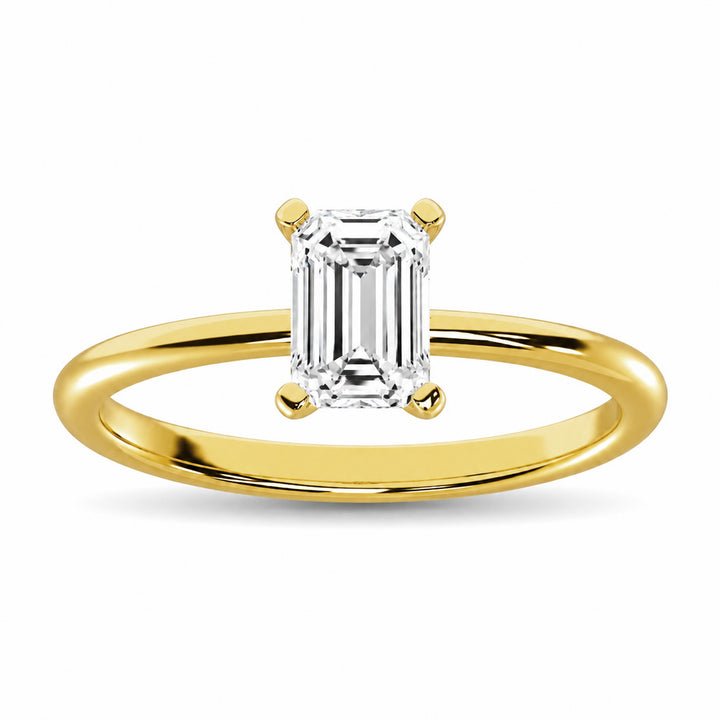 14K Yellow Gold Lab Grown Diamond 1 1/2 Ct.Tw. IGI Certified Emerald Shape Solitaire (Available from 1CT to 7CT)