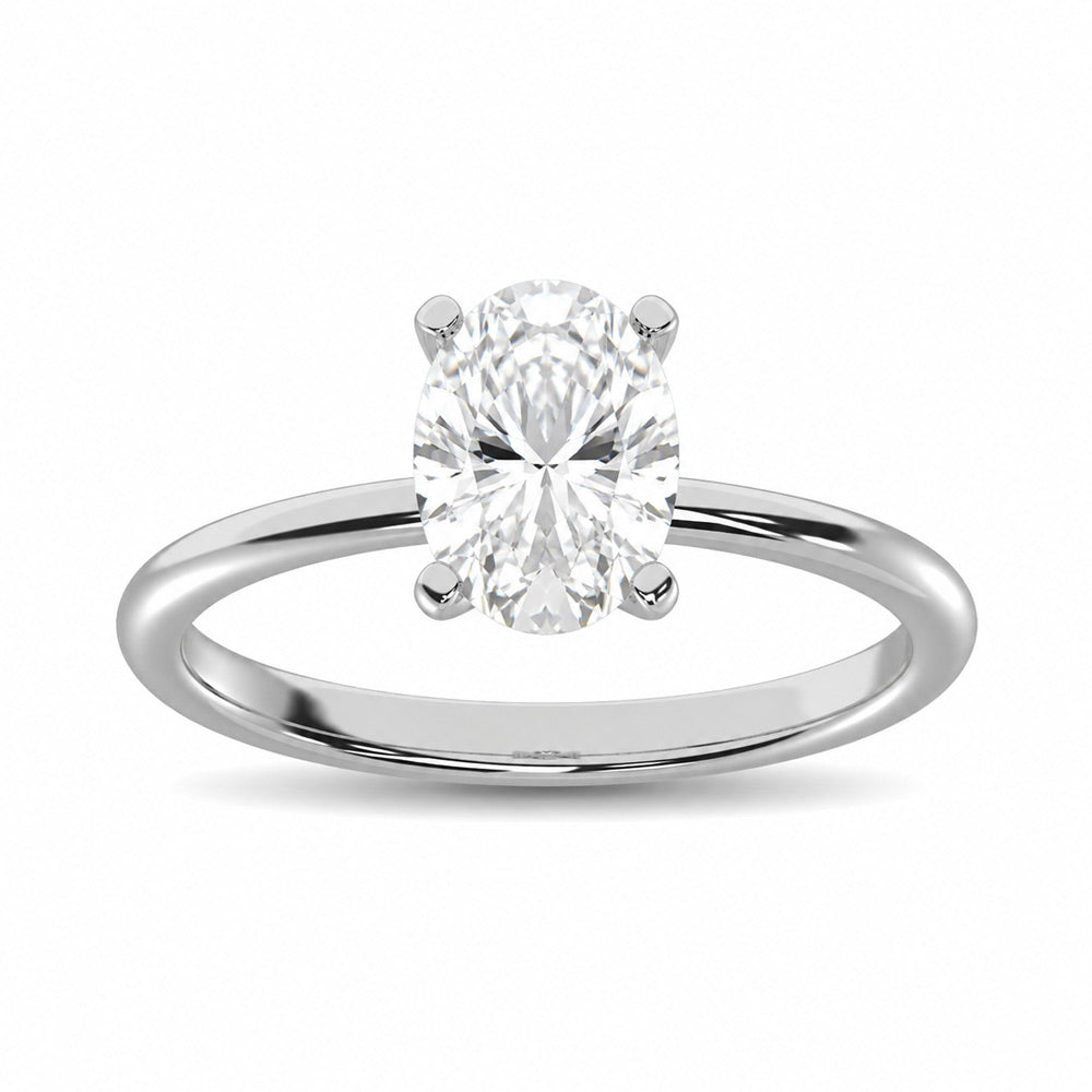 14K White Gold Lab Grown Diamond 1 1/2 Ct.Tw. IGI Certified Oval Shape Solitaire (Available from 1CT to 7CT)