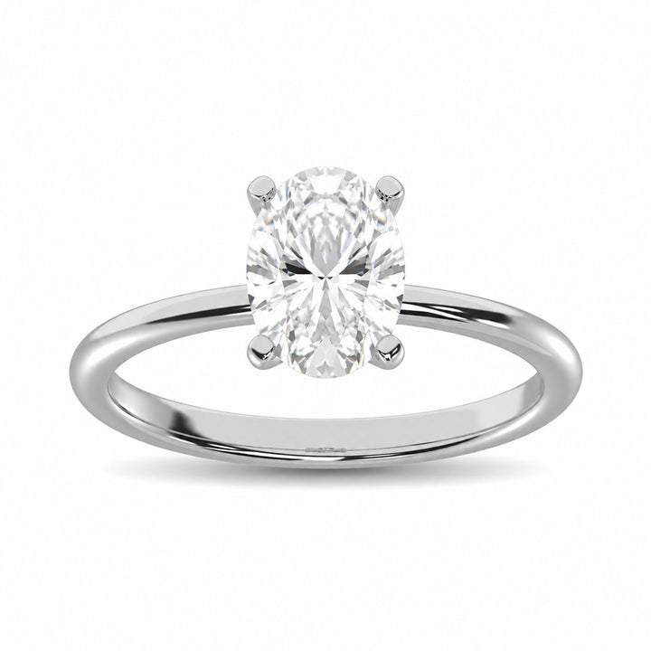 14K White Gold Lab Grown Diamond 1 1/2 Ct.Tw. IGI Certified Oval Shape Solitaire (Available from 1CT to 7CT)