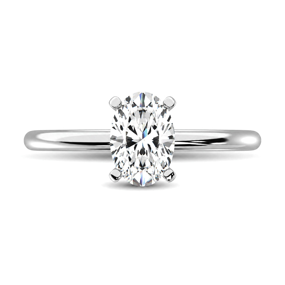 14K White Gold Lab Grown Diamond 1 1/2 Ct.Tw. IGI Certified Oval Shape Solitaire (Available from 1CT to 7CT)