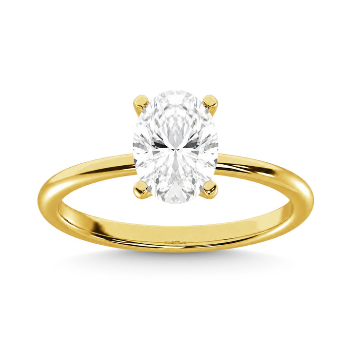 14K Yellow Gold Lab Grown Diamond 1 1/2 Ct.Tw. IGI Certified Oval Shape Solitaire (Available from 1CT to 7CT)