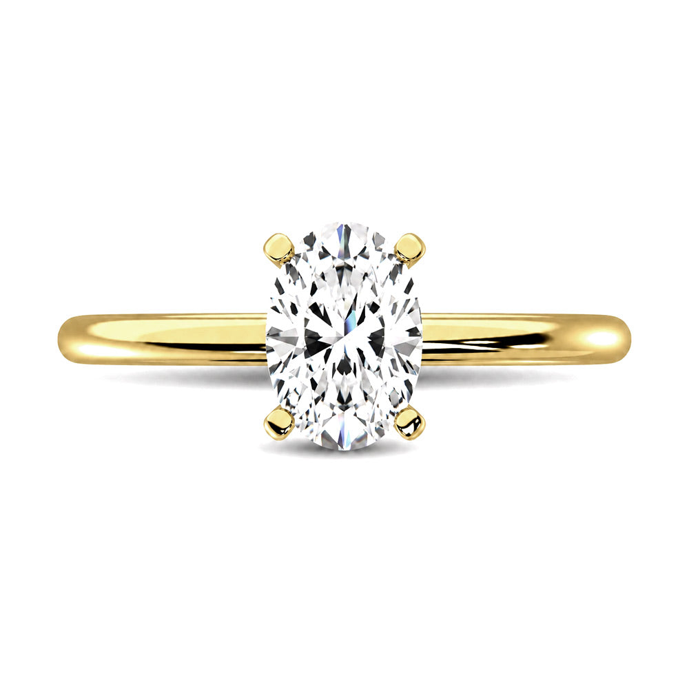 14K Yellow Gold Lab Grown Diamond 1 1/2 Ct.Tw. IGI Certified Oval Shape Solitaire (Available from 1CT to 7CT)
