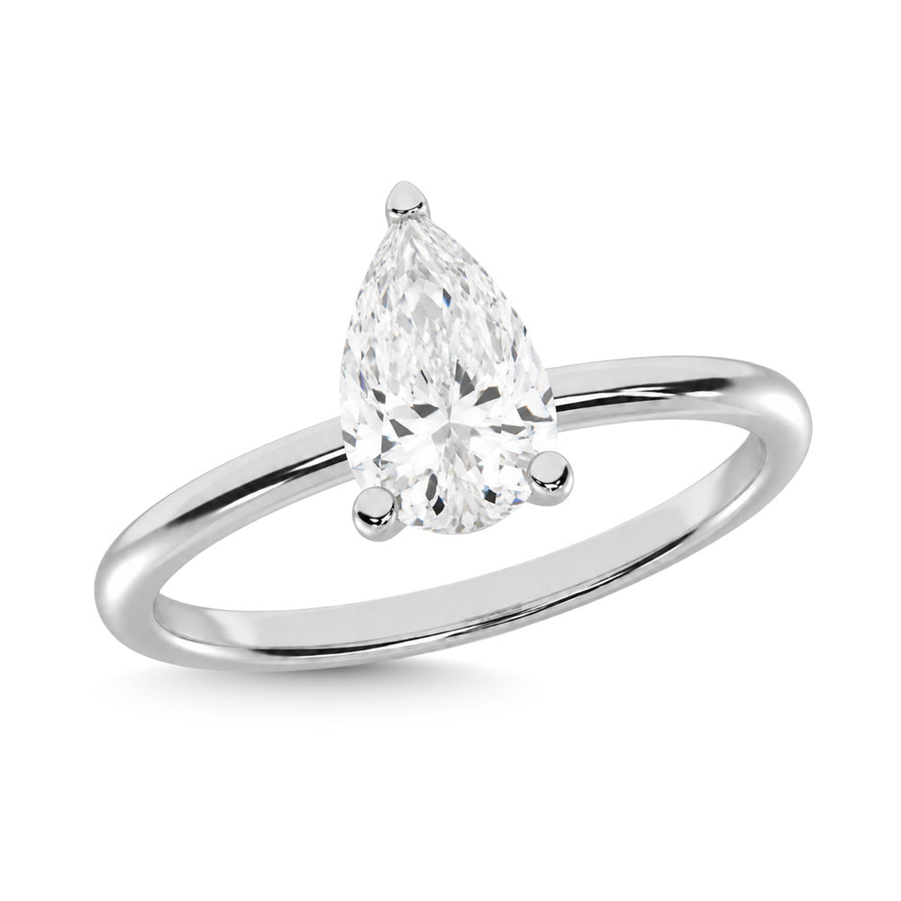 14K White Gold Lab Grown Diamond 1 1/2 Ct.Tw. IGI Certified Pear Shape Solitaire (Available from 1CT to 7CT)