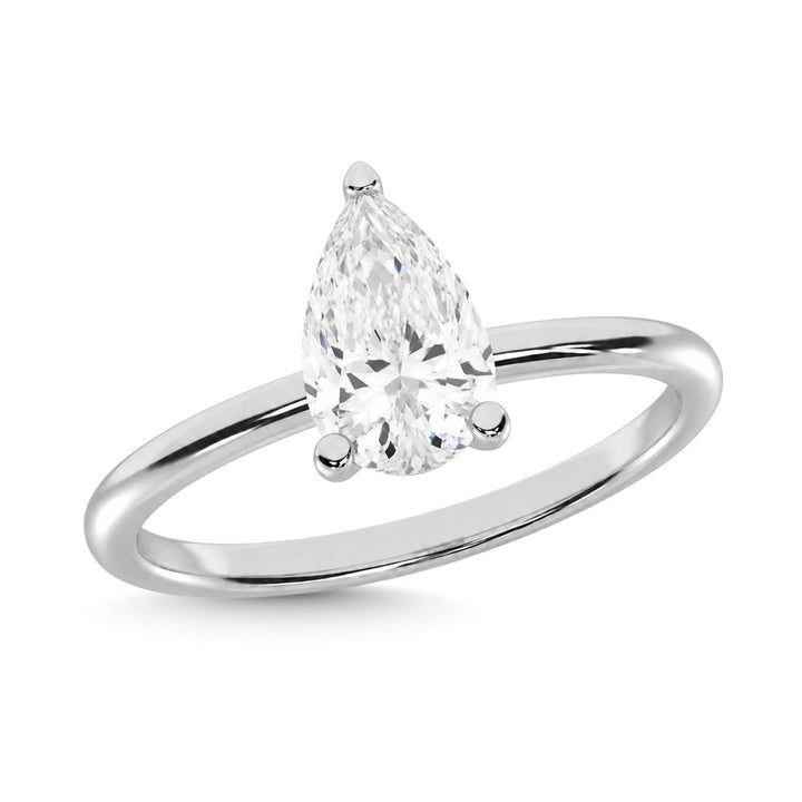 14K White Gold Lab Grown Diamond 1 1/2 Ct.Tw. IGI Certified Pear Shape Solitaire (Available from 1CT to 7CT)