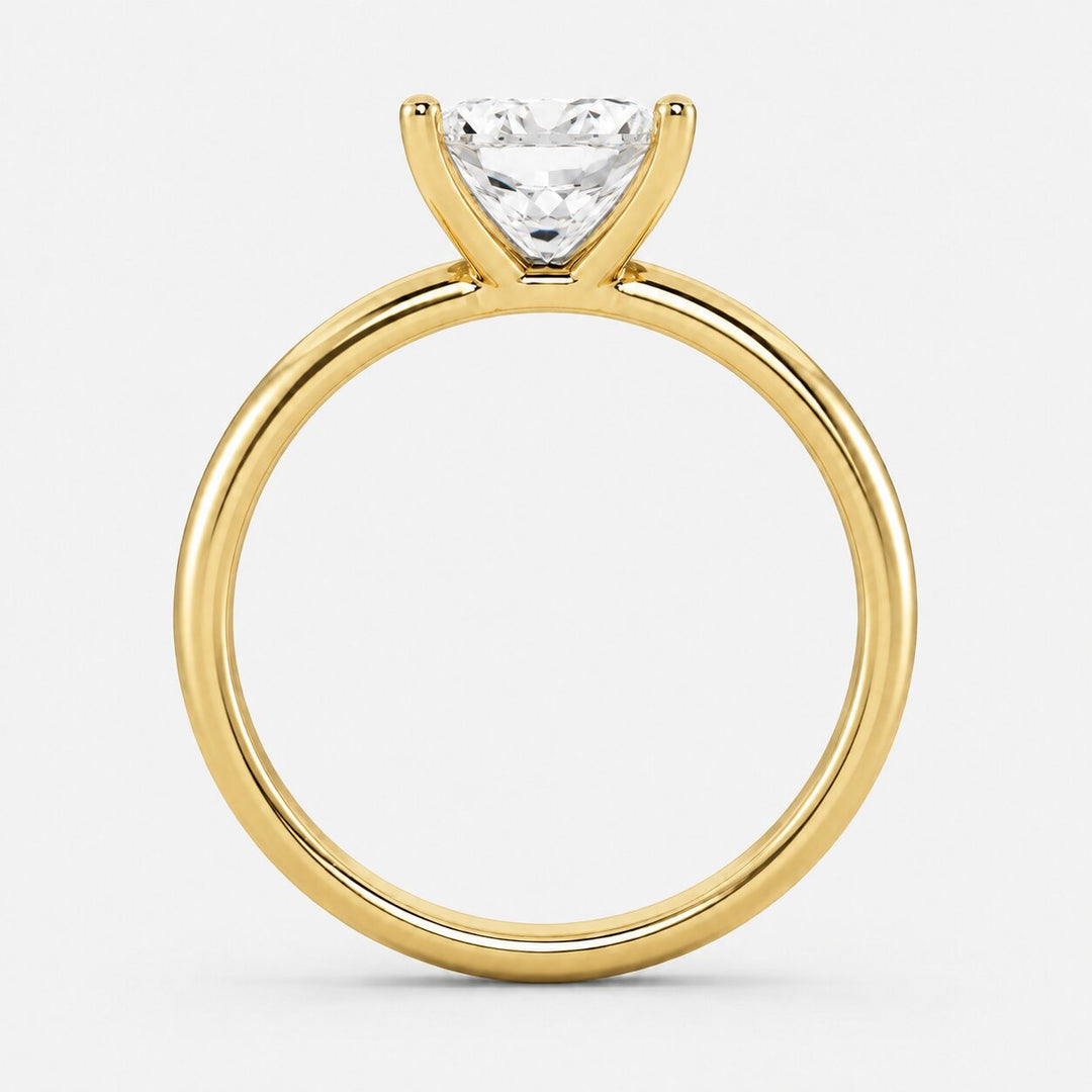 14K Yellow Gold Lab Grown Diamond 1 1/2 Ct.Tw. IGI Certified Princess Shape Solitaire (Available from 1CT to 7CT)