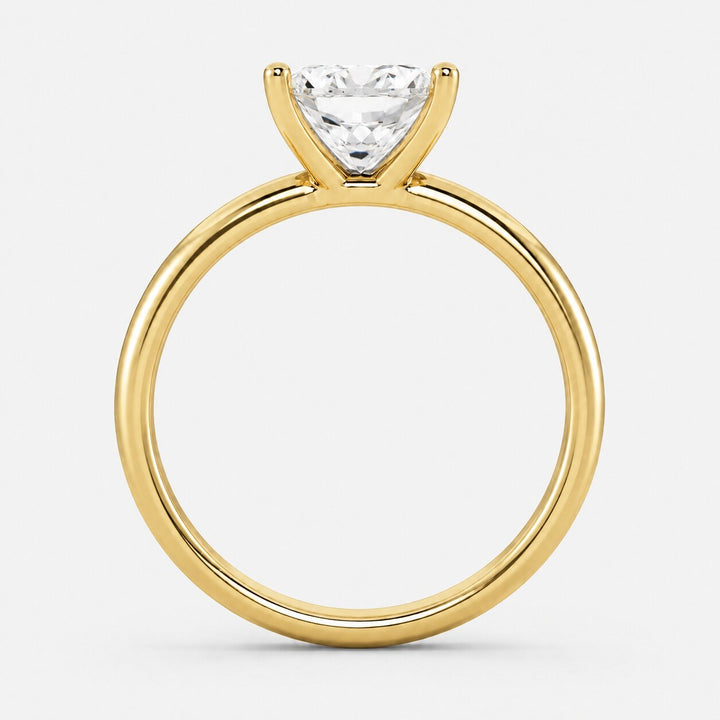 14K Yellow Gold Lab Grown Diamond 1 1/2 Ct.Tw. IGI Certified Princess Shape Solitaire (Available from 1CT to 7CT)